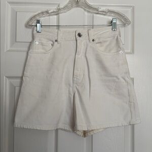 Everlane White A-Line Denim Shorts 24